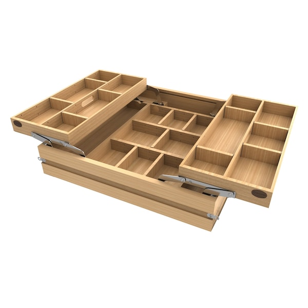 Rev-A-Shelf Drawer Replacement, Maple Veneer, Light Brown, 21 in W, 4.38 in H, 21.53 in D, 21.53 in L - 4WTMD-24HSC-1