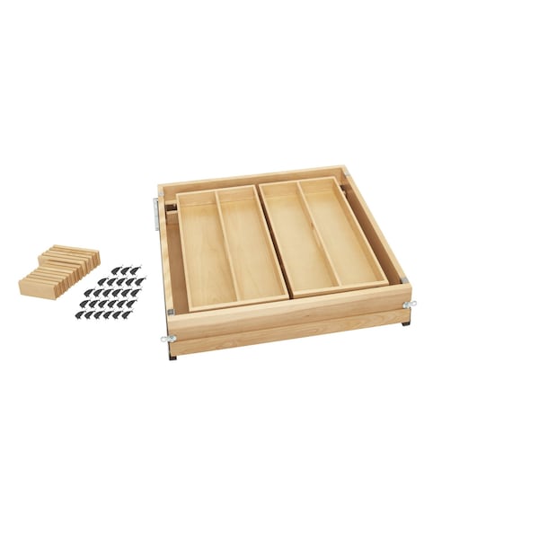 Rev-A-Shelf Drawer Replacement, Maple Veneer, Light Brown, 21 in W, 4.38 in H, 21.53 in D, 21.53 in L - 4WTMD-24HSC-1