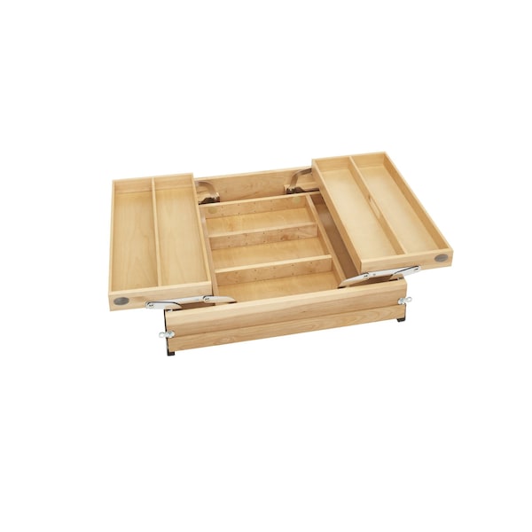 Rev-A-Shelf Drawer Replacement, Maple Veneer, Light Brown, 21 in W, 4.38 in H, 21.53 in D, 21.53 in L - 4WTMD-24HSC-1