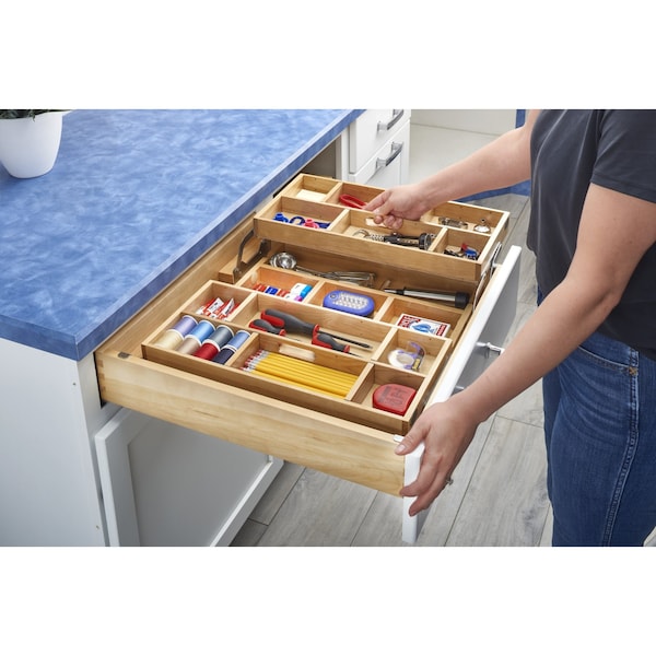 Rev-A-Shelf Drawer Replacement, Maple Veneer, Light Brown, 21 in W, 4.38 in H, 21.53 in D, 21.53 in L - 4WTMD-24HSC-1