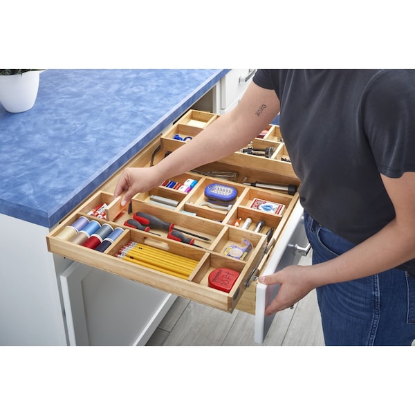 Rev-A-Shelf Drawer Replacement, Maple Veneer, Light Brown, 21 in W, 4.38 in H, 21.53 in D, 21.53 in L - 4WTMD-24HSC-1