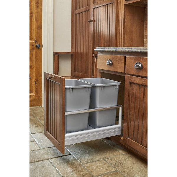 Rev-A-Shelf Aluminum, Silver, 14.29 in W, 19.5 in H, 22 in D, 22 in L, Silver - 5149-18DM-217
