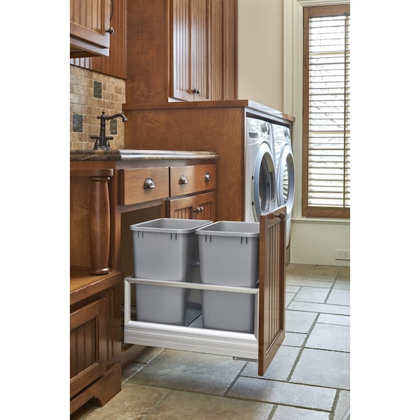 Rev-A-Shelf Aluminum, Silver, 14.29 in W, 19.5 in H, 22 in D, 22 in L, Silver - 5149-18DM-217