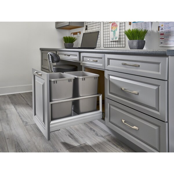 Rev-A-Shelf Aluminum, Silver, 14.29 in W, 19.5 in H, 22 in D, 22 in L, Silver - 5149-18DM-217