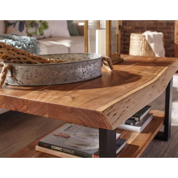 Alaterre Furniture Alpine Natural Live Edge Wood Coffee Table, Height: 18 - AWAA1120S