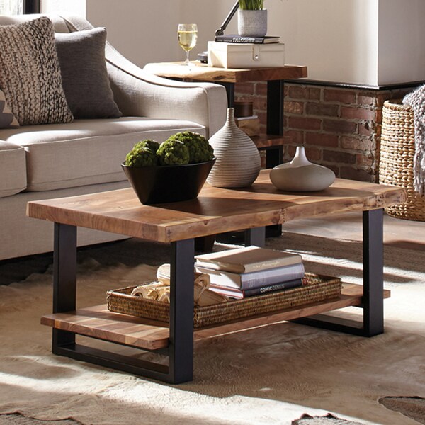 Alaterre Furniture Alpine Natural Live Edge Wood Coffee Table, Height: 18 - AWAA1120S
