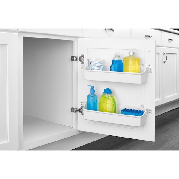 Rev-A-Shelf Polypropylene, White, 7.88 in W, 3.56 in H, 4.25 in D, 4.25 in L, White - 6232-08-11-52