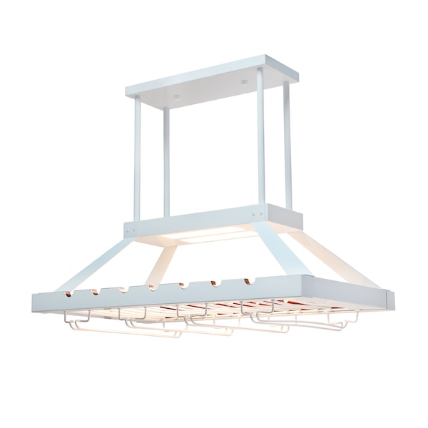 Elegant Designs 2 Light LED Overhead Wine Rack, White - WR1000-WHT