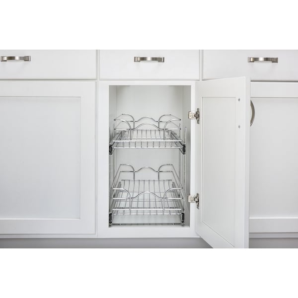 Rev-A-Shelf Steel, Silver, 11.75 in W, 19 in H, 22 in D, 22 in L, Silver - 5WB2-1222CR-1