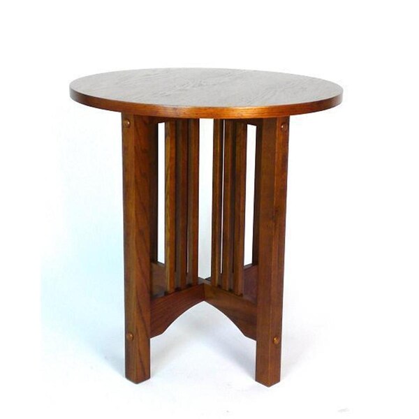 Wayborn Furniture & Access 28H Mission Style Oak Round Table - Brown - 9069