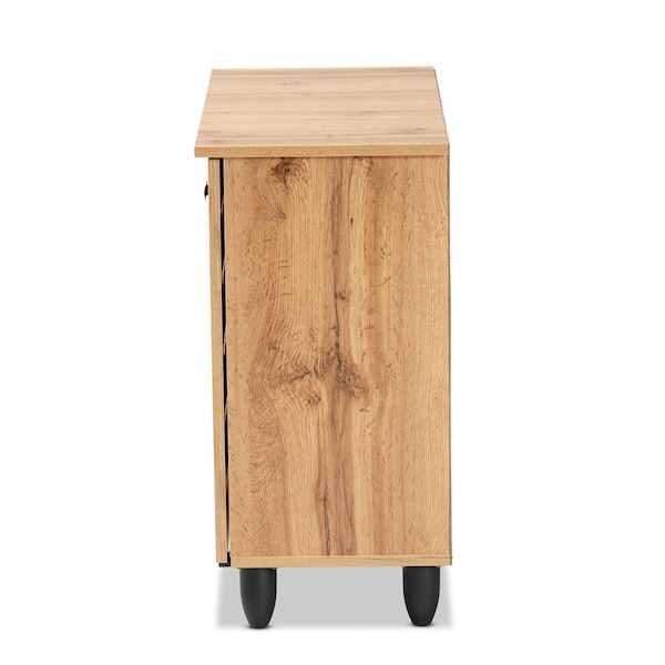 Baxton Studio Gisela Modern and Contemporary Oak Brown Finished Wood 2-Door Shoe Storage Cabinet - 189-11993-ZORO