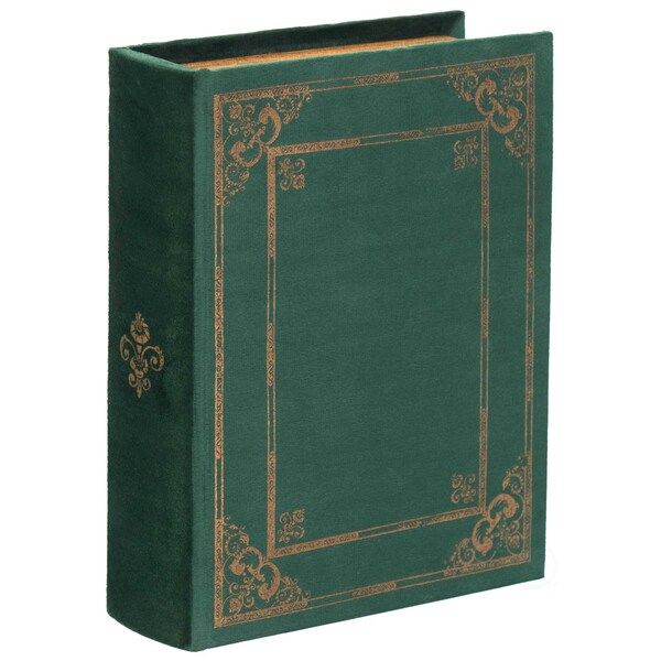 Vintiquewise Decorative Vintage Book Shaped Trinket Storage Box- Green - QI003691.G