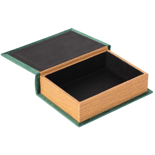 Vintiquewise Decorative Vintage Book Shaped Trinket Storage Box- Green - QI003691.G