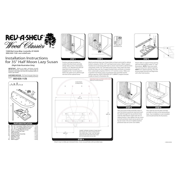 Rev-A-Shelf Maple Hardwood, Light Brown, 35 in W, 16 in H, 35 in D, 17.06 in L, Light Brown - LD-4NW-882-35-1