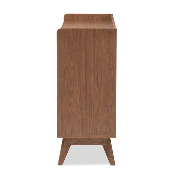 Baxton Studio Brighton Mid-Century White and Walnut Wood 6-Drawer Storage Dresser - 137-7496