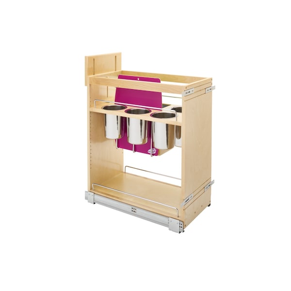 Rev-A-Shelf Maple Wood; Steel; Plastic, Natural Maple, 11.75 in W, 25.5 in H, 21.63 in D - 448KB-BCSC-11C