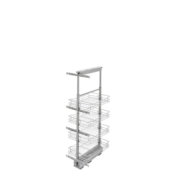 Rev-A-Shelf Steel, Silver, 15.59 in W, 43.41 in H, 21.72 in L, Silver - 5743-14-CR-1