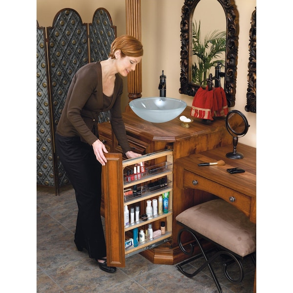 Rev-A-Shelf Maple Wood; Steel, Natural Maple, 6 in W, 26 in H, 19 in D - 432-VF26SC-6