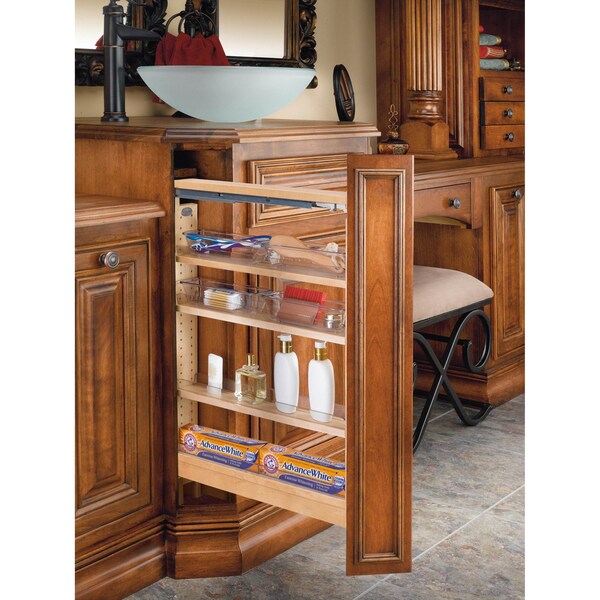 Rev-A-Shelf Maple Wood; Steel, Natural Maple, 6 in W, 26 in H, 19 in D - 432-VF26SC-6