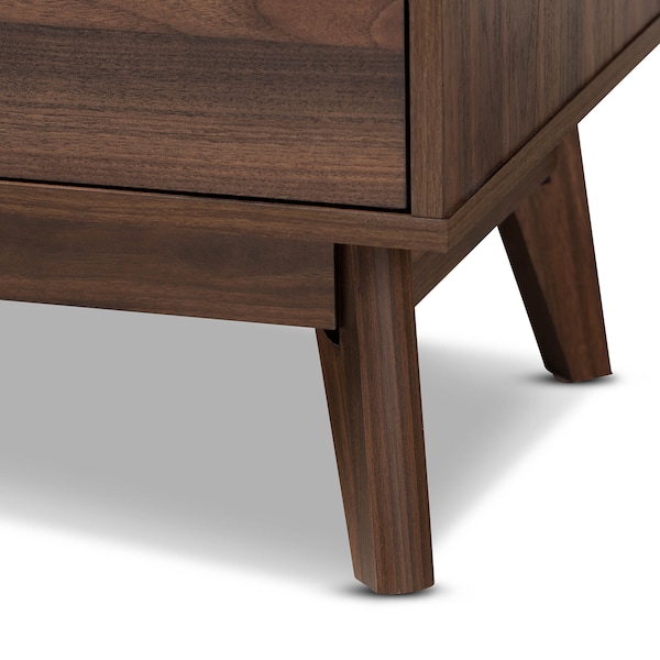 Baxton Studio Lena Mid-Century Walnut Brown Finished 5-Drawer Wood Chest - 157-9535