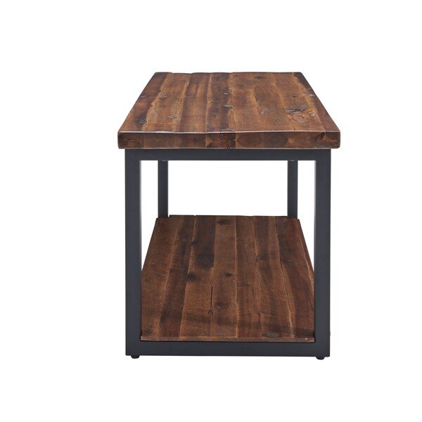 Alaterre Furniture Claremont 40"L Rustic Wood Coat Hook and Bench Set - ANCM042474