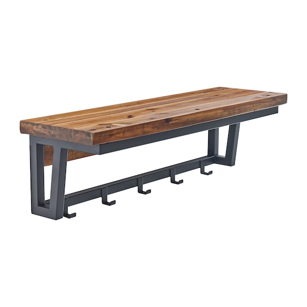 Alaterre Furniture Claremont 40"L Rustic Wood Coat Hook and Bench Set - ANCM042474