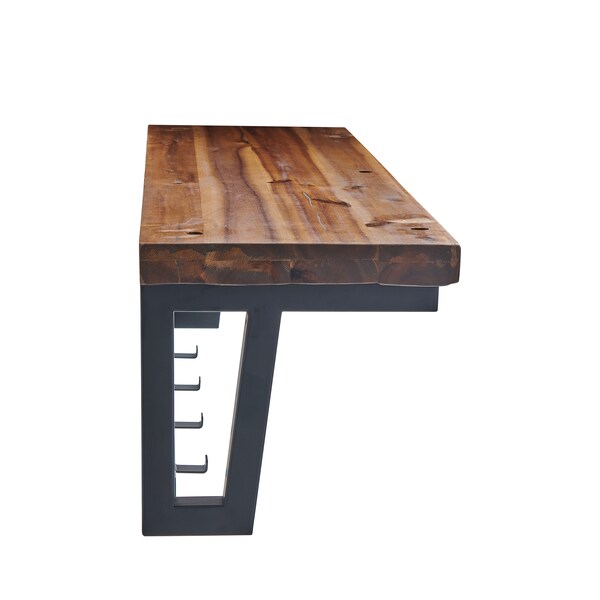 Alaterre Furniture Claremont 40"L Rustic Wood Coat Hook and Bench Set - ANCM042474