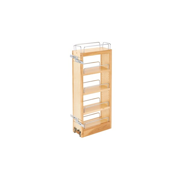 Rev-A-Shelf Maple Wood; Steel, Natural Maple, 5 in W, 26.25 in H, 10.75 in D - 448-WC-5C