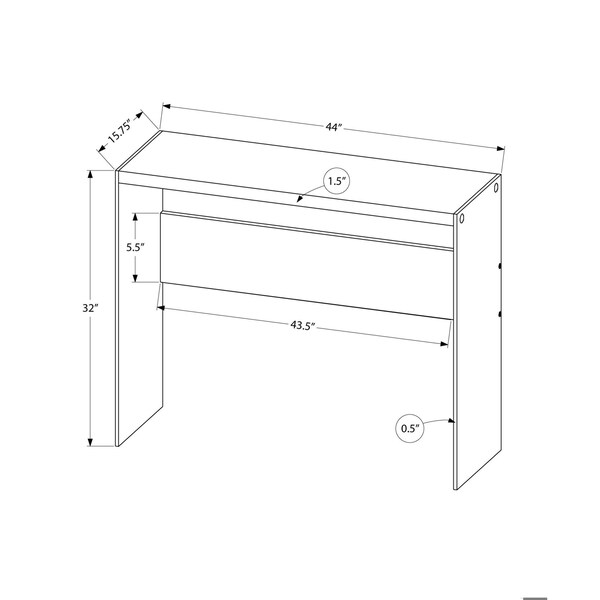 Homeroots 32 in. Grey Cement Particle Board & Clear Tempered Glass Accent Table - 333109