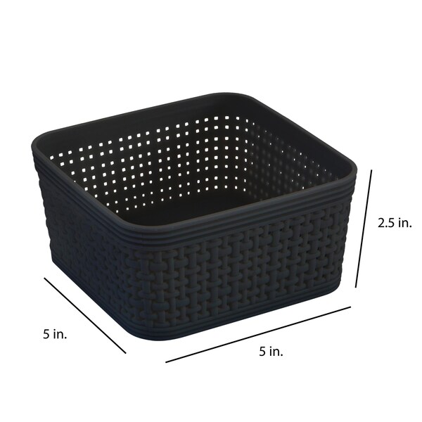 Simplify Plastic, Black, 4.72 in W, 4.72 in D, 4.72 in L - 30006-BLACK