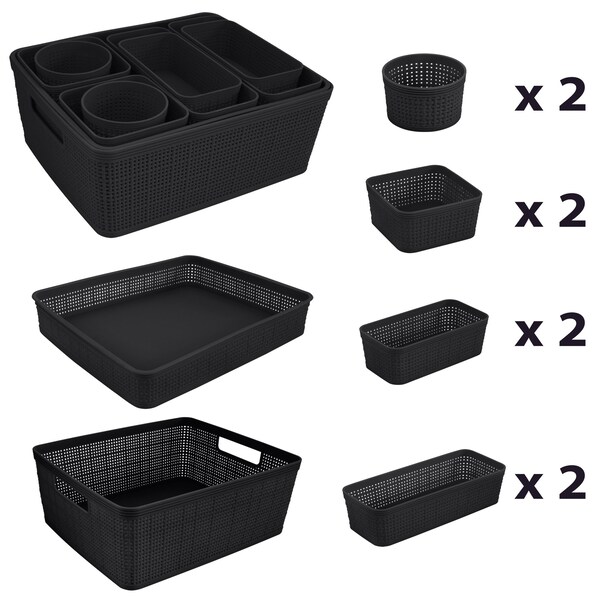 Simplify Plastic, Black, 11.42 in W, 13.78 in D, 13.78 in L - 30001-BLACK