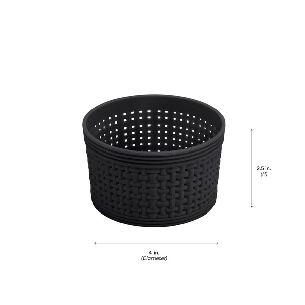 Simplify Plastic, Black, 11.42 in W, 13.78 in D, 13.78 in L - 30001-BLACK