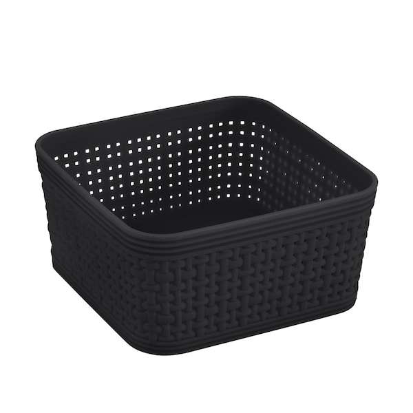 Simplify Plastic, Black, 11.42 in W, 13.78 in D, 13.78 in L - 30001-BLACK