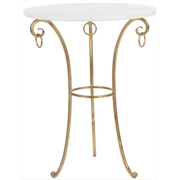 Safavieh Alex White And Gold Accent Table - FOX2500A