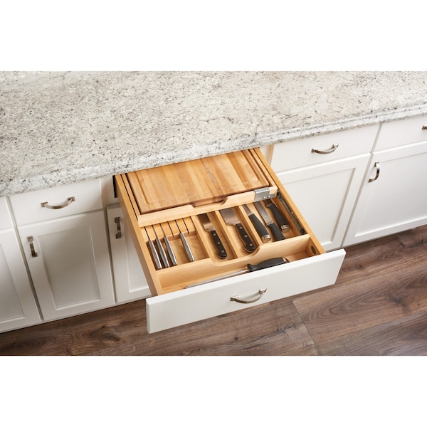 Rev-A-Shelf Drawer Replacement, Maple Veneer, Light Brown, 20.53 in W, 3.83 in H, 21 in D, 21 in L, Light Brown - 4KCB-24H-1