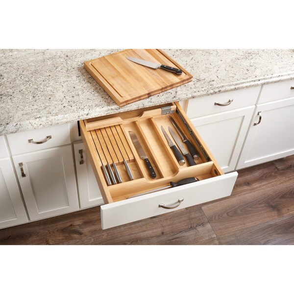 Rev-A-Shelf Drawer Replacement, Maple Veneer, Light Brown, 20.53 in W, 3.83 in H, 21 in D, 21 in L, Light Brown - 4KCB-24H-1