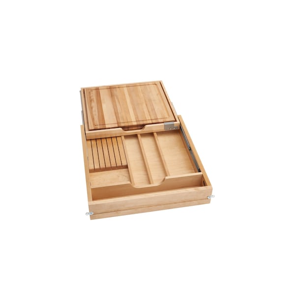 Rev-A-Shelf Drawer Replacement, Maple Veneer, Light Brown, 20.53 in W, 3.83 in H, 21 in D, 21 in L, Light Brown - 4KCB-24H-1