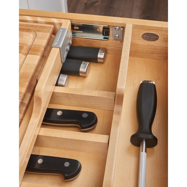 Rev-A-Shelf Drawer Replacement, Maple Veneer, Light Brown, 20.53 in W, 3.83 in H, 21 in D, 21 in L, Light Brown - 4KCB-24H-1
