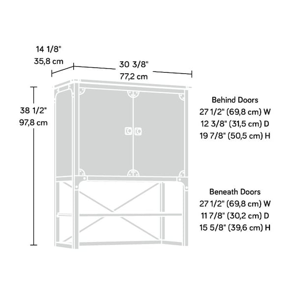 Sauder Steel River Library Hutch Co , Attaches to <a href= in./Products/427847 - 427848