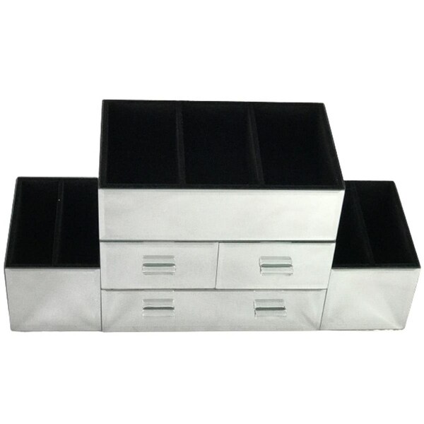 Jiallo Mirrored Jewelry Organizer with 3 Drawers and 7 Compartments - 33018