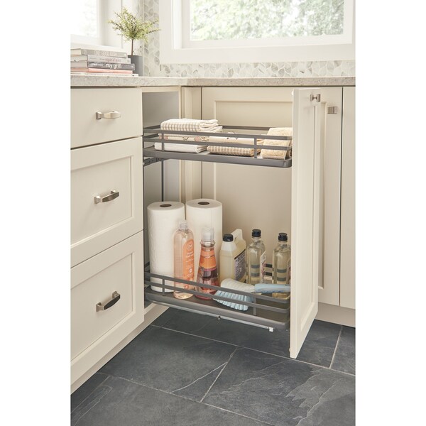 Rev-A-Shelf Steel, Orion Gray, 10.25 in W, 24.25 in H, 21.69 in D, 21.69 in L, Orion Gray - 5322-BCSC-9-FOG