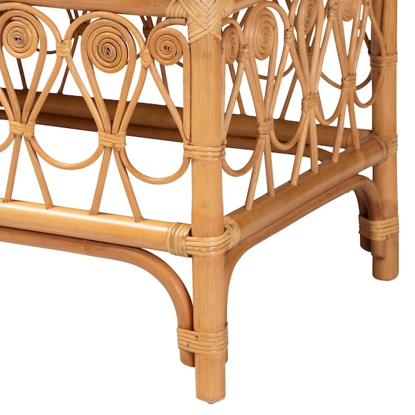 Bali & Pari Ibiza Modern bohemian Natural Brown Rattan Bench - 239-13581-ZORO