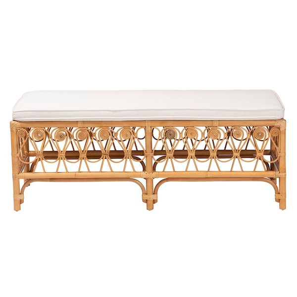 Bali & Pari Ibiza Modern bohemian Natural Brown Rattan Bench - 239-13581-ZORO