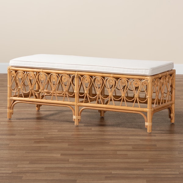 Bali & Pari Ibiza Modern bohemian Natural Brown Rattan Bench - 239-13581-ZORO
