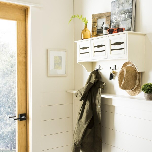 Safavieh Leon Hanging 3 Drawer Wall Rack, White - HAC5701C