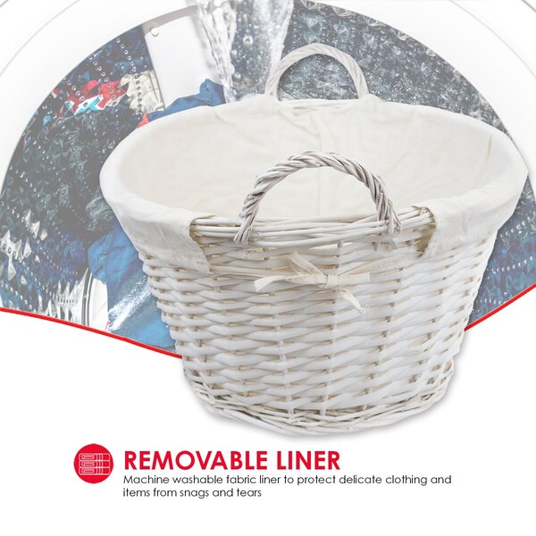 Home Basics Wicker, White, 16.5 in W, 11 in H, 24 in L - ZOR96175