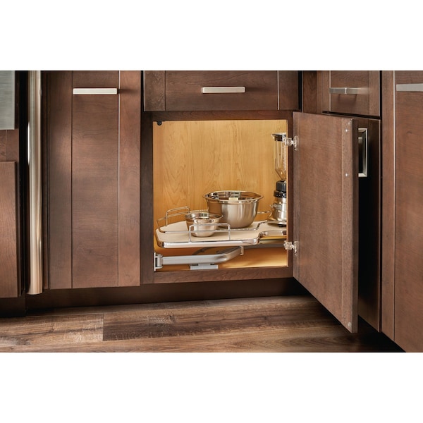 Rev-A-Shelf Steel, Gray, 33 in W, 6.5 in H, 21.88 in D, 21.88 in L, Gray - 5371-15-GR-L