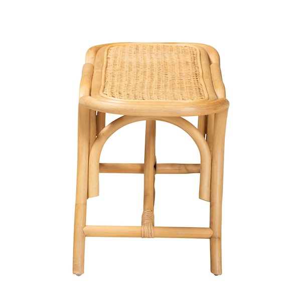 Baxton Studio Septa Modern Bohemian Natural Brown Rattan Accent Bench - 233-13161-ZORO