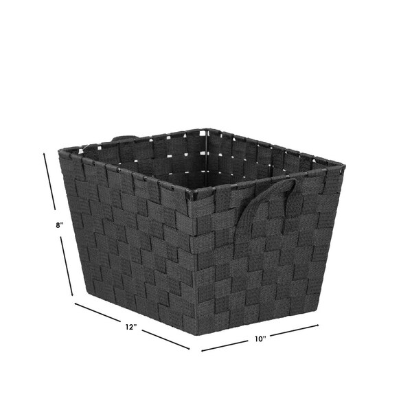 Home Basics Polypropylene (PP)/Iron, Black, 10 in W, 8 in H, 12 in L - ZOR96332