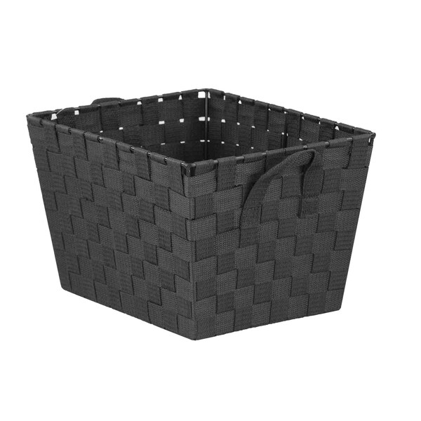 Home Basics Polypropylene (PP)/Iron, Black, 10 in W, 8 in H, 12 in L - ZOR96332